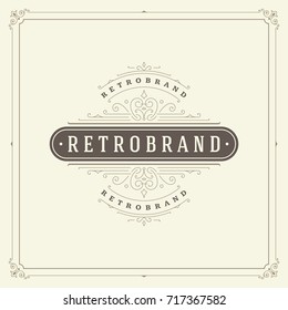 Ornament logo design template vector flourishes calligraphic vintage frame. Good for Luxury Crest, boutique brand, wedding shop, hotel sign.