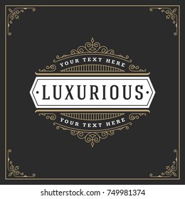 Ornament logo design template vector flourishes calligraphic vintage frame. Good for Luxury Crest, boutique brand, wedding shop, hotel sign.