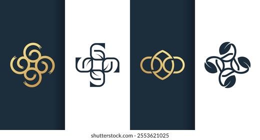 Ornament logo design vector idea with nature style