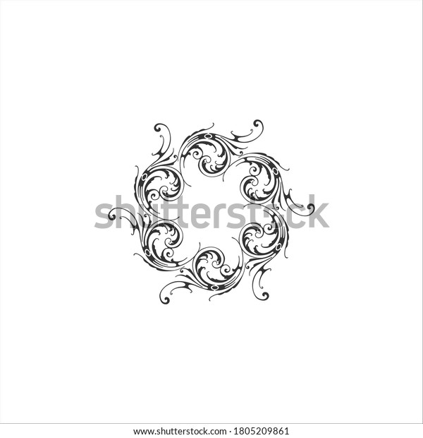 Ornament Logo Design Vector Sign Stock Vector (Royalty Free) 1805209861
