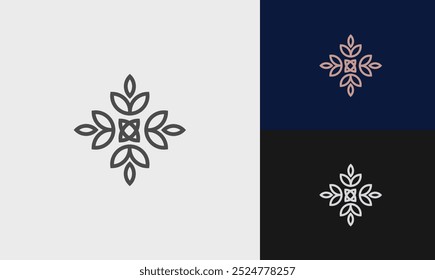 Logotipo del ornamento y diseño del icono Plantilla de Vector totalmente editable