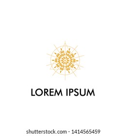 ornament logo icon with sun shape for art and creative company