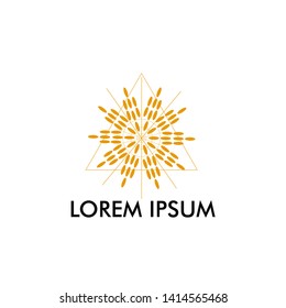 ornament logo icon with sun shape for art and creative company