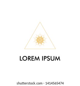ornament logo icon with sun shape for art and creative company
