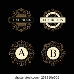 Ornament Logo Icon Vector Design Stock Vector.