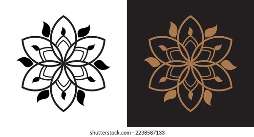 ornament logo on white and black background