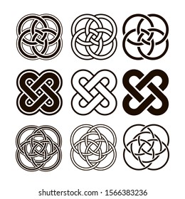 Сeltic ornament for logo. Stencil celtic knot for print. Irish ornament for design. Vector stock illustration on isolated white background.