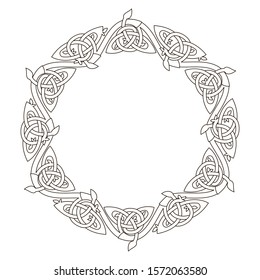 Сeltic ornament for logo. Stencil celtic knot for coloring. Ethnic ornament for design. Vector stock illustration.