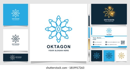 Ornament logo template with business card design. 