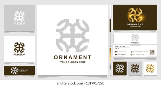Ornament logo template with business card design. 