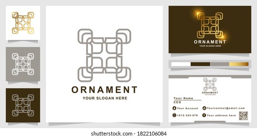 Ornament logo template with business card design.