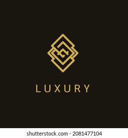 ornament Luxury Logo abstract shape vector symbol Logotype concept icon. trendy linear style. Vector illustration.