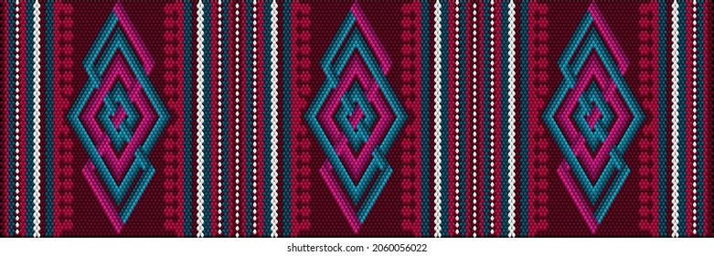 Ornament  is made in bright, juicy, perfectly matching colors. Ornament, mosaic, ethnic, folk pattern. 