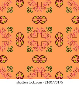  Ornament  is made in bright, juicy, perfectly matching colors in the Arabian style. Ornament, mosaic, ethnic, folk pattern.