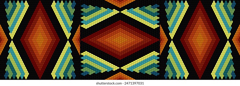 Ornament  is made in bright, juicy, perfectly matching colors. Ornament, mosaic, ethnic, folk pattern. 