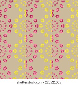 Ornament made from patterned repetitive flowers