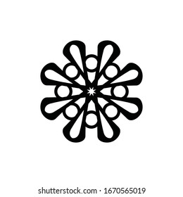 Plantilla de diseño simple de círculo de mandala ornamental