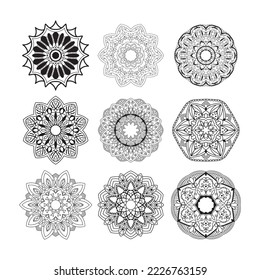 Ornament mandala coloring book design