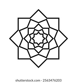 ornament mandala flower islamic icon symbol vector flat
