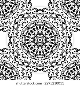 Ornament mandala KDP interior colouring pages. Doodle mandala line art vector. Mandala in vintage style. Mandala colouring page