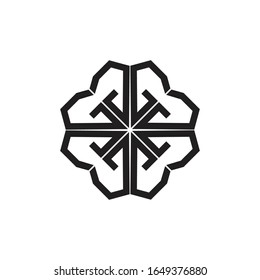 Ornament mandala simple logo design hexagon