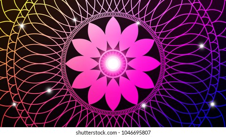 Ornament with mandala. Vector Illustration.