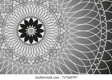 Ornament with mandala. Vector Illustration.