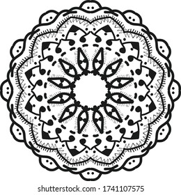 ornament Mandala. Vintage decorative elements. Oriental pattern, vector illustration. Islam, Arabic, Indian, mystic, ottoman motifs. Coloring book page