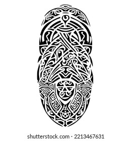 Ornament Maori Tribal Tattoo Design Vector