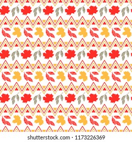 Ornament of maple leaves. Vector seamless pattern. Background for textile, cloth design, book and diary covers, wallpapers, print, gift packaging and scrapbook