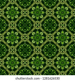The ornament of the Mediterranean with the black background vector seamless.