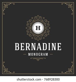 Ornament monogram logo design template vector flourishes calligraphic vintage frame. Good for Luxury Crest, boutique brand, wedding shop, hotel sign. Ornament monogram logo design template vector flourishes calligraphic vintage frame. Good for Luxury Crest, boutique brand, wedding shop, hotel sign.