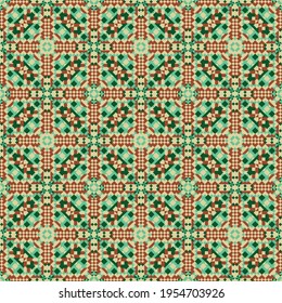ornament mosaic folk arabic style fabric paper green spring joyful