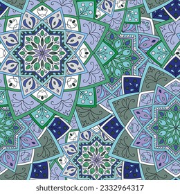 mosaico ornamental en forma de ilustración vectorial de flores