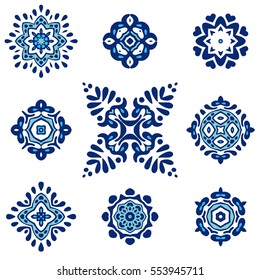 ornament motif design element damask pattern and mandala set