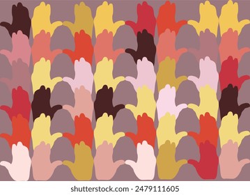 An ornament of multicolored palms