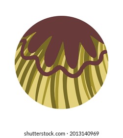ornament from natural materials in a round window.  ideal for decoration and adopted on fabric.  leaves, flowers, moss, grass, ecology