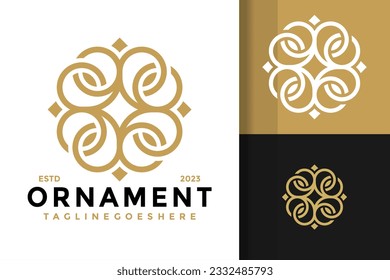 Ornament Nature Heart logo design vector symbol icon illustration