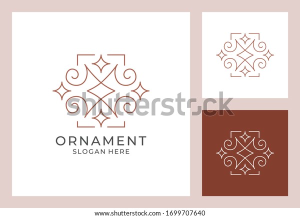 ornament nature logo\
design in line art\
style