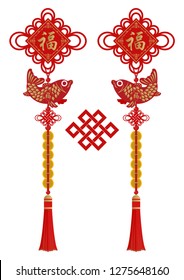 Ornament of the New Year in the lunar calendar.Image of Chinese New Year.
Lucky fish shape design.