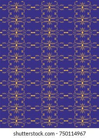 Ornament on a blue background for fabrics