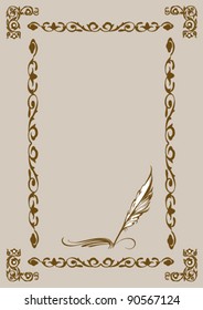 ornament on brown background, vector illustration
