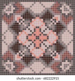 Ornament on cloth in the old folk style. Vector design