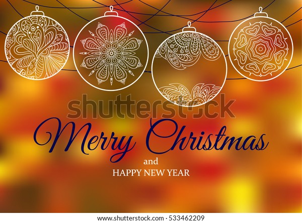 Ornament On Orange Backgrounds Christmas Balls Stock Vector (Royalty ...