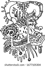 An ornament on the theme of shamans, spirits, otherworldly worlds, they may not be visible, but a creative feeling can open the door to these secret worlds