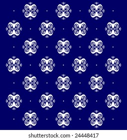 Ornament on turn blue background