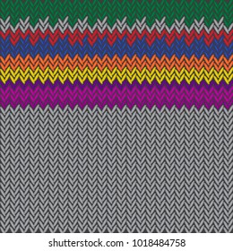 Ornament on the wool knitted texture. Vector illustration