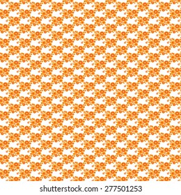 Ornament of the orange circles of different sizes on a white background. 