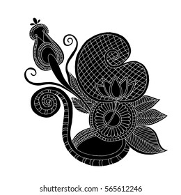 Ornament paisley bandanna on simple white background