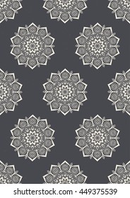 Ornament pattern card with mandala. Geometric circle element made in vector. Mandala for decoration holiday cards, background and sites. Kaleidoscope, medallion, yoga, India, arabic